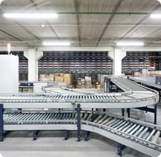 Large commercial building with vertical access systems